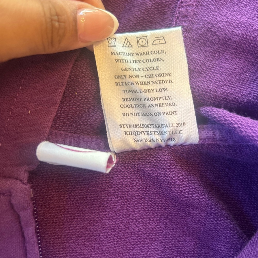 2010 Disney Princess Hoodie 3T Purple Graphic Zip Jacket Y2K Toddler - Picture 6 of 6